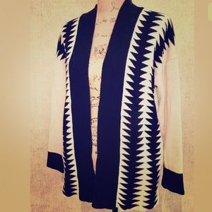 🌺 ANTHROPOLOGIE Black Beige Open Cardigan